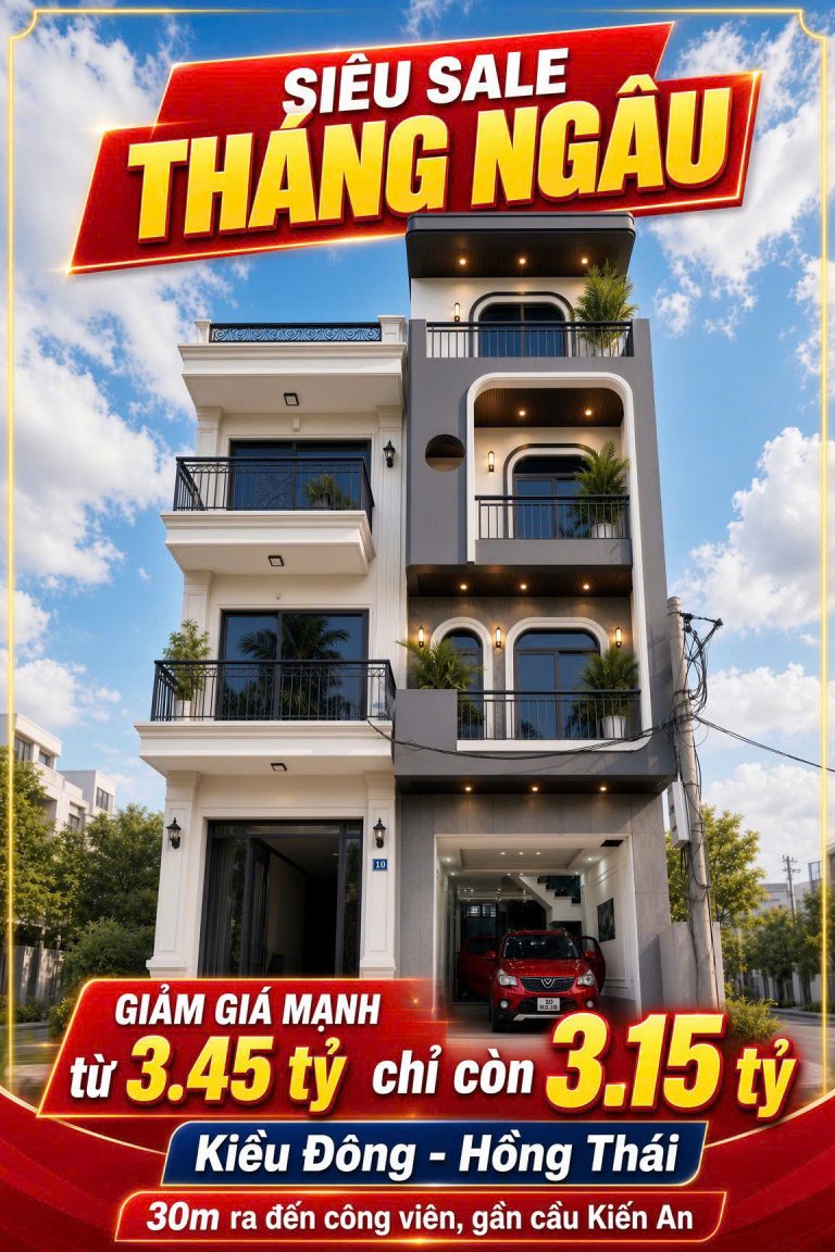 ♻️SỐC- KÈO THƠM- GIẢM NGAY 300tr  căn 4 TẦNG GARA OTO  – KIỀU ĐÔNG, HỒNG THÁI, AN DƯƠNG 🚗
